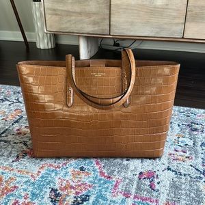 Aspinal of London Large Leather Croc Tote Bag